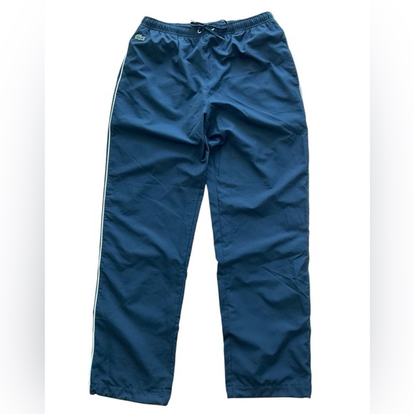 Lacoste Sport Track Pants Joggers Mens Large Blue Training Lined Inseam 31.5 - Picture 1 of 8
